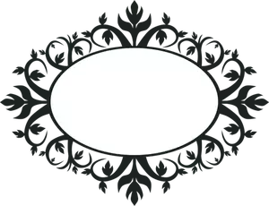 Arte ornamental marco oval vector clip