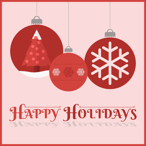 Happy holidays red themed card vector image