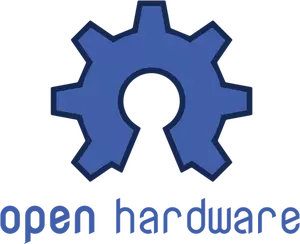 Åpne hardware blå skiltet vektor image