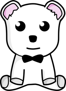 Vector drawing of small white teddy bear