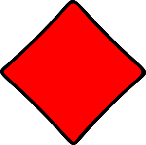Vector illustraties van overzicht een rode ruit speelkaart symbool