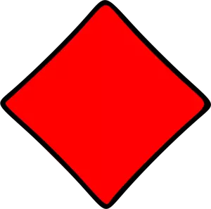 Vektori ClipArt hahmoteltu punainen timantti pelikortti symboli