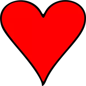Vektor gambar diuraikan simbol bermain kartu jantung