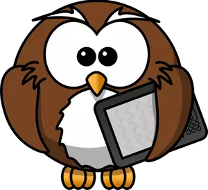 Owl with ebook reader vector image