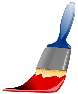 Paint brush with red paint vector illustration
