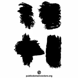Brush strokes black ink