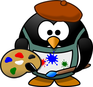Penguin as an artist
