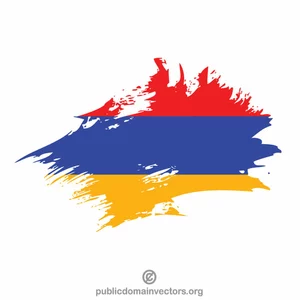 Traço de pincel da bandeira armênia