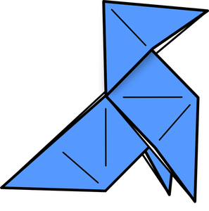 Origami bird in flight vector image