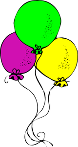 Three colored baloons vector image