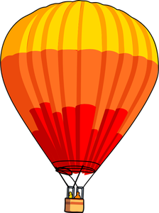 Grafis vektor balon udara merah dan oranye