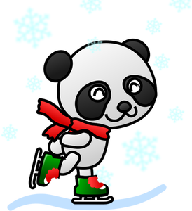 Illustrazione di vettore del panda con una sciarpa rossa