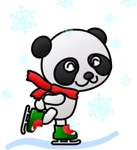 Vector Illustrasjon av panda med en rød skjerf