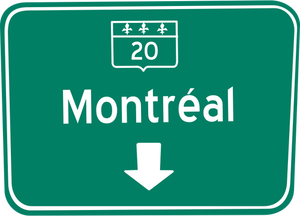Montreal lane traffic sign
