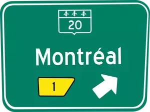 Montreal exit trafik skylt vektor illustration