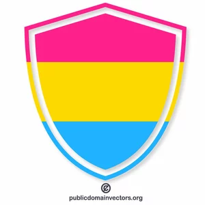 Pansexual flag heraldic shield