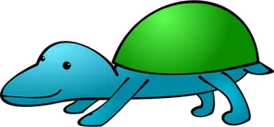 Binatang kartun dengan shell vektor gambar