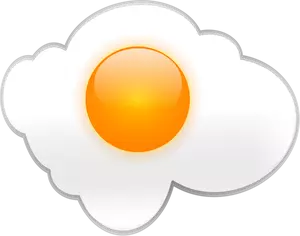 Vector graphics of breakfast egg with reflection