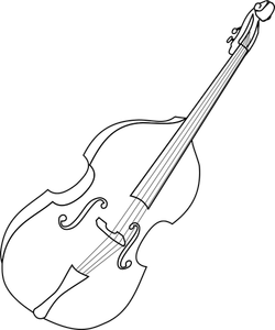 Vector line drawing of double bass instrument