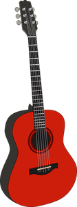 Kırmızı renkli akustik gitar