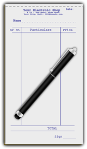 Pen with receipt vector illustration