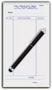 Penna med kvitto vektor illustration