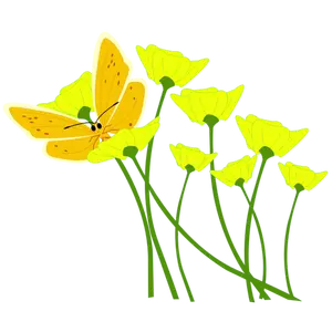 Fjäril på blomma vektorbild