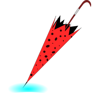 Gesloten paraplu met zwarte vlekken vector afbeelding