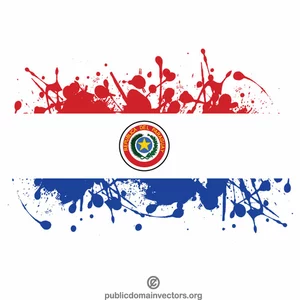 Paraguay national flag ink spatter