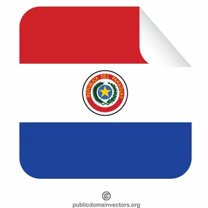 Etiqueta da casca da bandeira de Paraguai