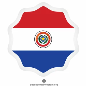 Etiqueta da bandeira nacional de Paraguai