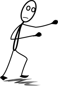 Vector afbeelding van stok man figuur in de strijd tegen positie