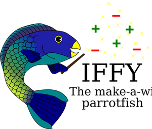 Magiska blå guld fisk vektor ritning