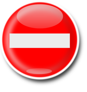 No entry traffic roadsign with reflection vector image