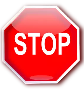 Red STOP znak graficzny wektor wyobrażenie o osobie