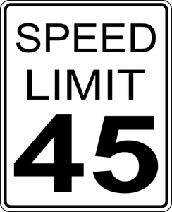 Höchstgeschwindigkeit 45 Roadsign-Vektor-Bild