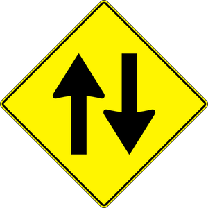 Lalu lintas dua arah roadsign vektor ilustrasi