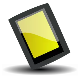 Gambar vektor perangkat PDA miring hitam mengkilap