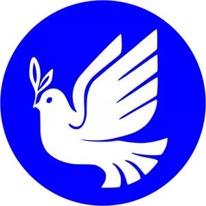 Modré létající holubice silueta vektorové kreslení