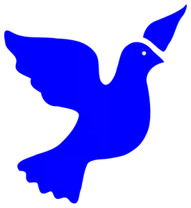 Flying dove silhouette vector graphics