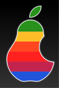 Clipart vectoriel du logo de poire multi couleur
