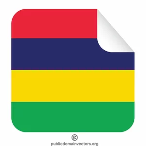 Etiqueta da casca da bandeira de Maurícia