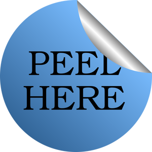 Peel here sticker vector illustration