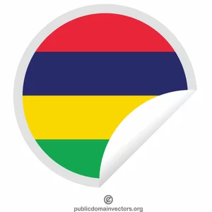 Mauritius flag round sticker