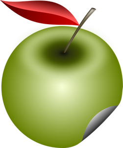 Vectorillustratie van groene appel-sticker
