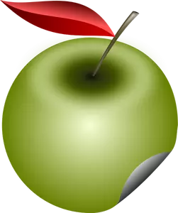 Ilustración de vector de pegatina de manzana verde