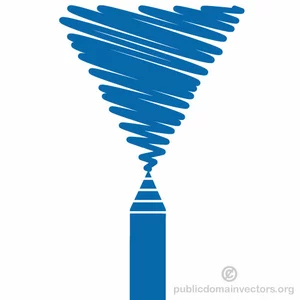 Blauwe potlood vector afbeelding
