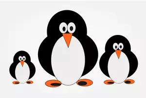 Pinguïn familie illustraties in kleur