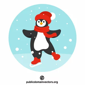 Penguin ice skating