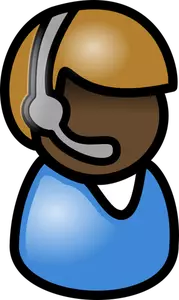 Female black Indian telephone operator icon vector illustration